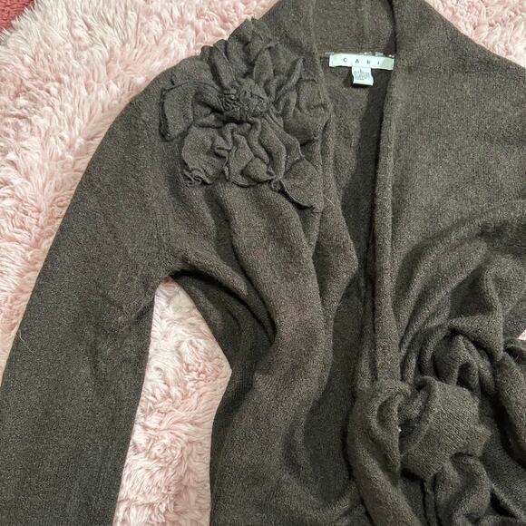 Y2K cabi brown floral wrap tie cardigan - Picture 4 of 5